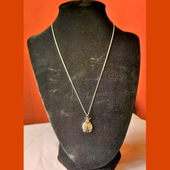 FAS 925 Sterling Silver Ladybug Necklace – Black Diamond Accent, NWT JTV w/ Box - Picture 3 of 8